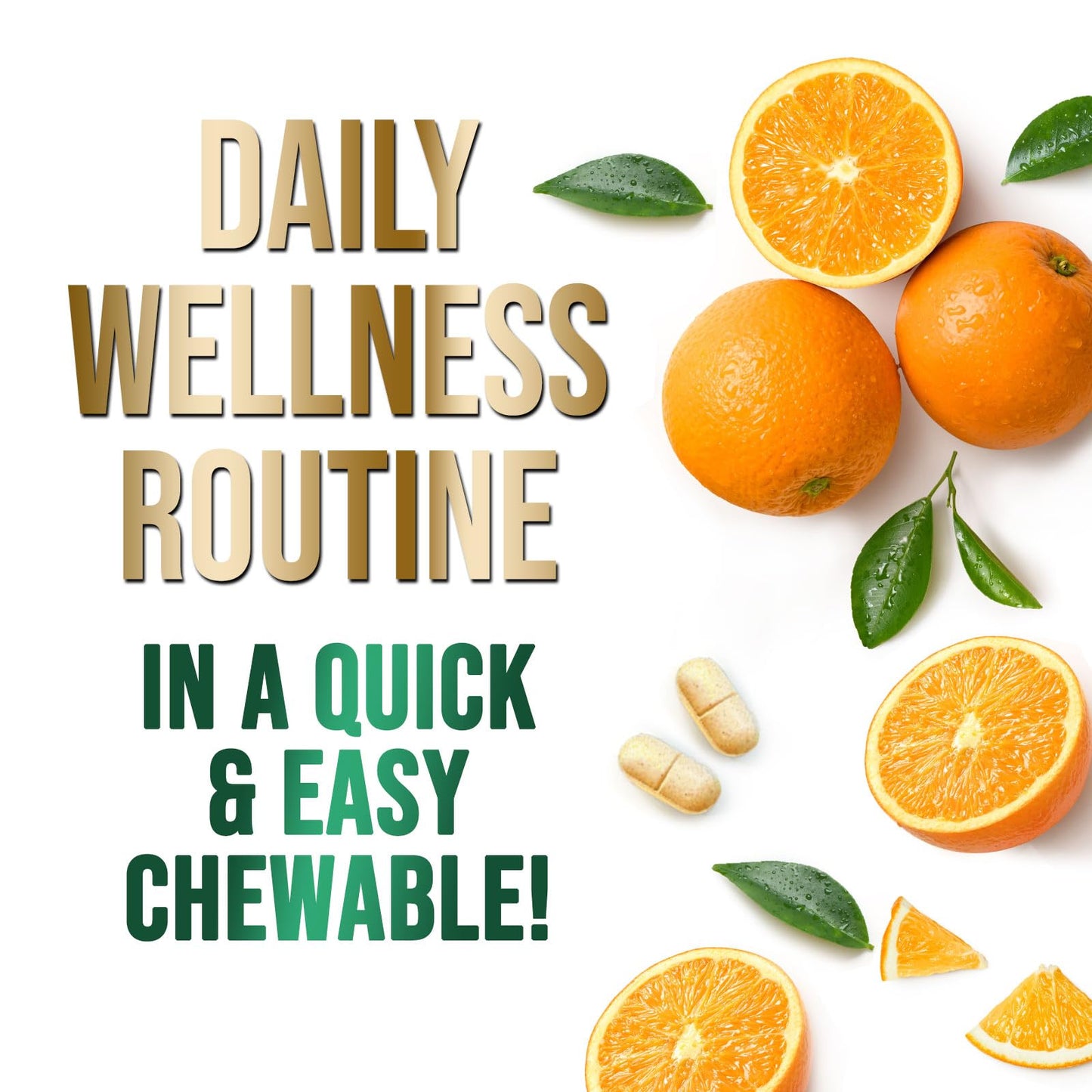 Vitamin C Chewable 1000mg - Immune Support with Rose Hips - Vegan & Non-GMO (120 Tablets)