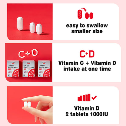 K.O.R.E.A.E.U.N.D.A.N Vitamin C 1000mg – Korean Nutritional Supplement, 120 Tablets (60 Days)