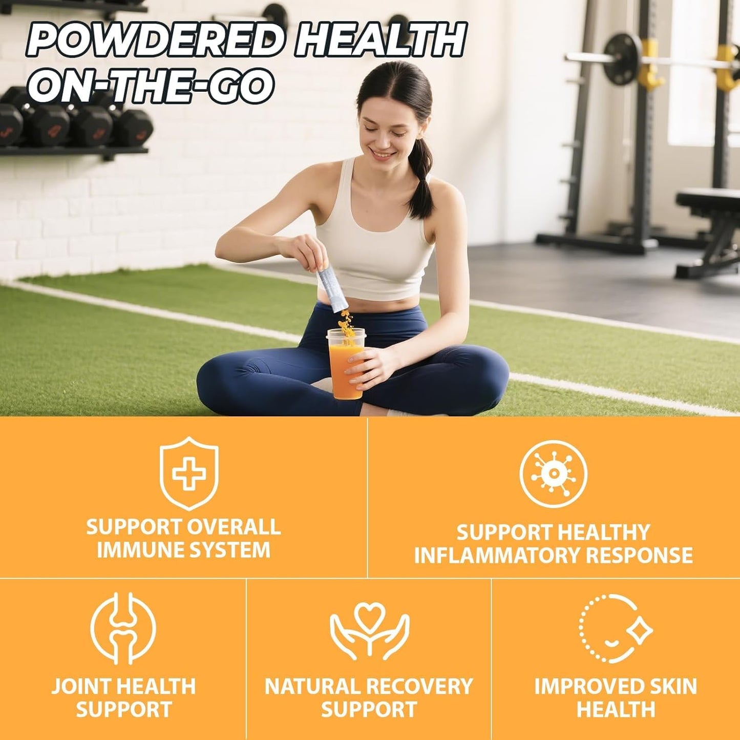 PureBotan Turmeric Curcumin Drink Powder | Orange Immunity Shots with Vitamin C