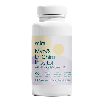 MIRA PCOS Supplement - Myo-Inositol 40:1 for Hormonal Balance | 90 Capsules