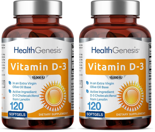 Vitamin D-3 10000 IU 120 Softgels – High-Potency in Extra Virgin Olive Oil (Pack of 2) BritishVita | Premium UK Vitamins & Wellness Supplements