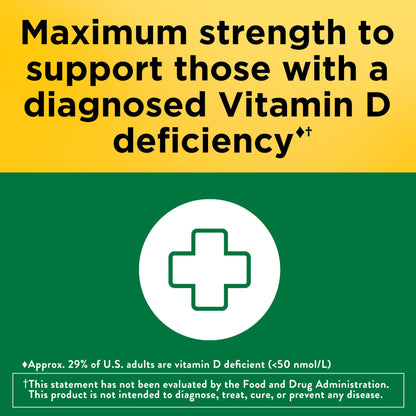 Nature Made Vitamin D3 10000 IU Softgels – Maximum Strength, 60 Count