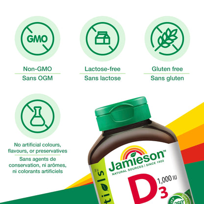 Vitamin D3 1,000 IU – 240 Tabs | Jamieson Laboratories