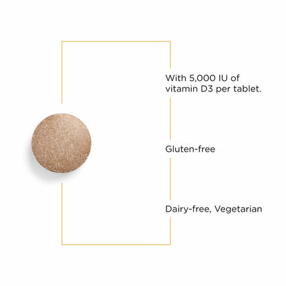 Integrative Therapeutics Vitamin D3 125 mcg - Vitamin D Supplement for Bone Health & Immune Support* - Gluten-Free & Dairy-Free - Chocolate Flavored, 90 Chewable Tablets (90 Servings)
