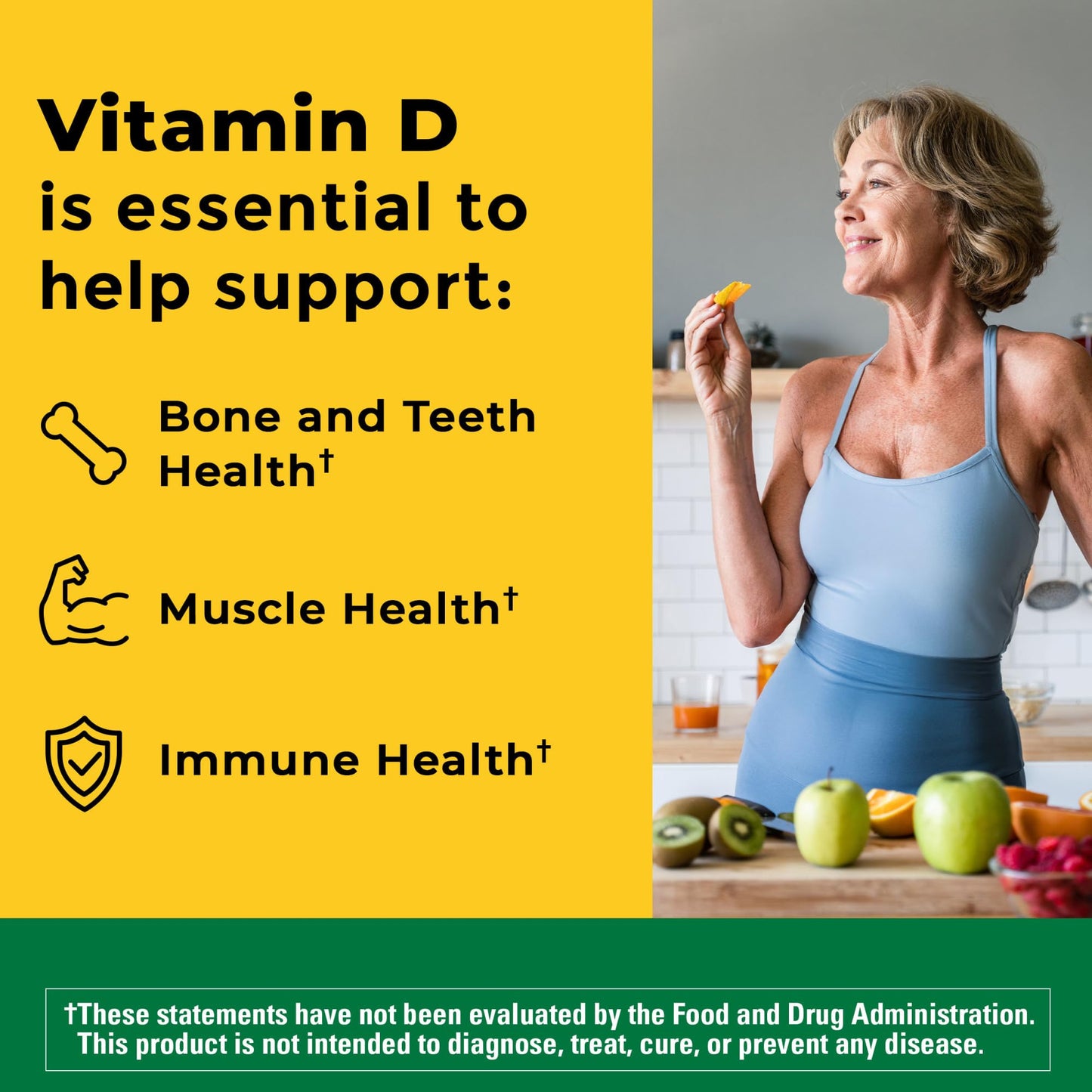 Nature Made Vitamin D3 2000 IU (50 mcg) – Supports Bone, Immune Health | 100 Tablets
