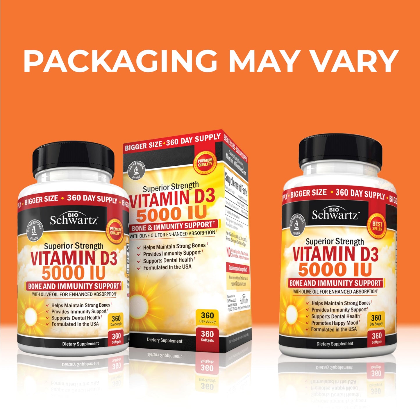 Vitamin D3 5000 IU with Olive Oil - Immune, Bone & Muscle Health