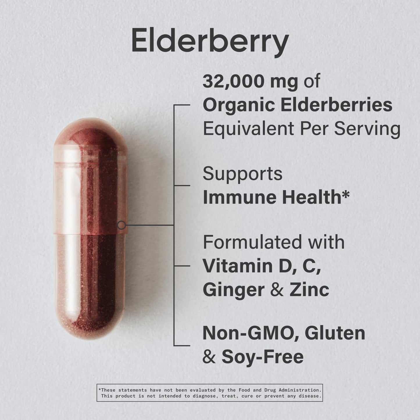 Sports Research Immune Support: Elderberry + Zinc, Vitamin D3 5000iu - Gluten Free