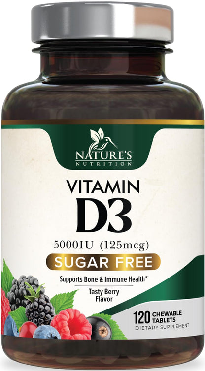 Vitamin D3 5000 IU Chewables – Immune & Bone Support | Nature's Nutrition