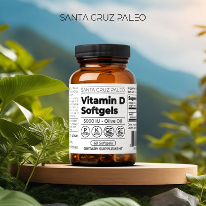 Santa Cruz Paleo Vitamin D3 5000 IU - Olive Oil Softgels, 60 Count