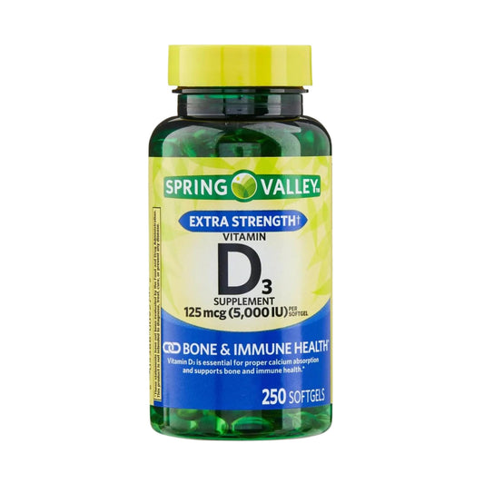 Vitamin D3 5000 IU (125 mcg) Softgels – 250 ct | Bone & Immune Support BritishVita | Premium UK Vitamins & Wellness Supplements