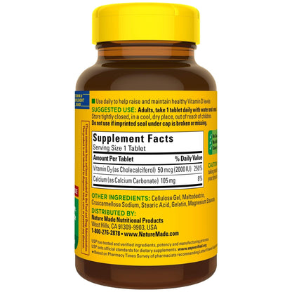 Vitamin D3 2000 IU (50 mcg) – 220 Tablets | Immune Support & Bone Health