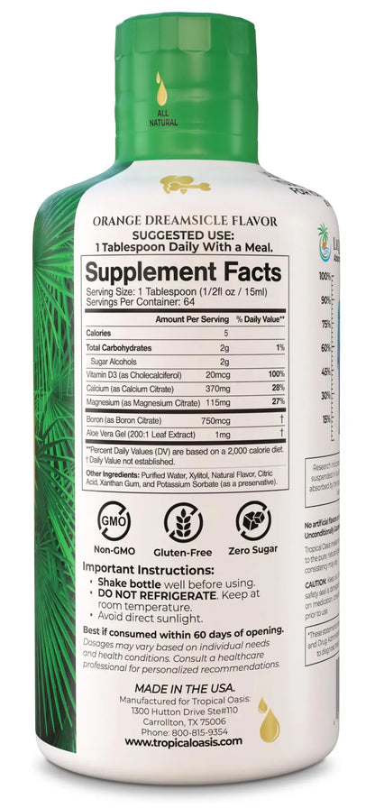 Tropical Oasis Liquid Calcium Magnesium – 98% Absorption – 32 Fl Oz (64 Serv) BritishVita | Premium UK Vitamins & Wellness Supplements