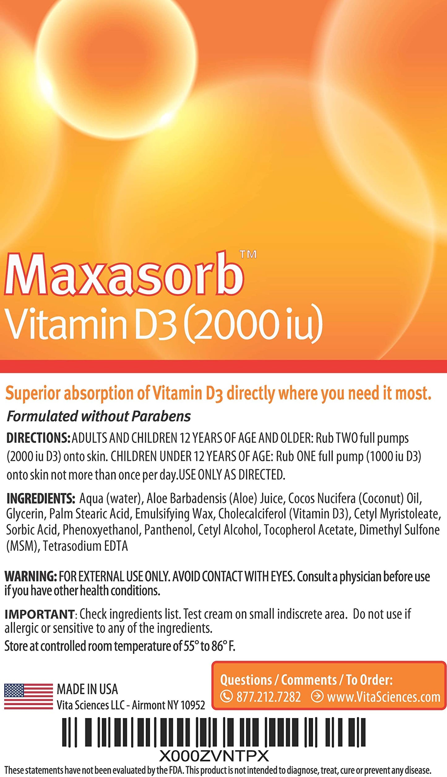 Vitamin D3 Cream for Psoriasis – Face & Body | 2000 IU | Paraben Free