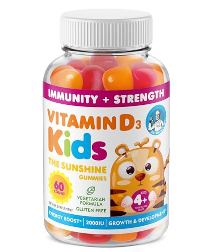 Vitamin D3 Gummies 2000 IU for Kids & Adults | High-Absorption Vegetarian D3 (60 Count)
