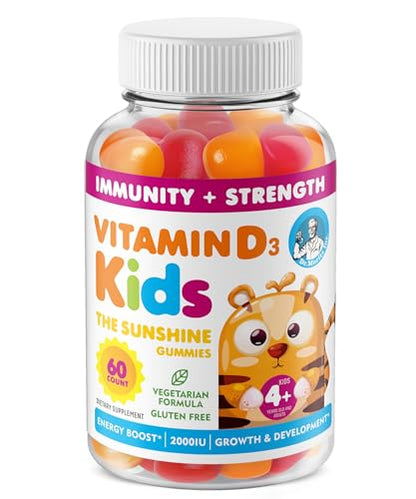 Vitamin D3 Gummies 2000 IU for Kids & Adults | High-Absorption Vegetarian D3 (60 Count)