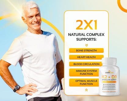 Vitamin D3 5000 IU + K2 MK7 - 60 Count | Immune, Heart & Bone Support