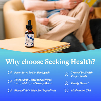 Seeking Health Vitamin D3 + K2 Drops - Liquid D3 & K2 for Immune & Bone Health (1 fl oz)
