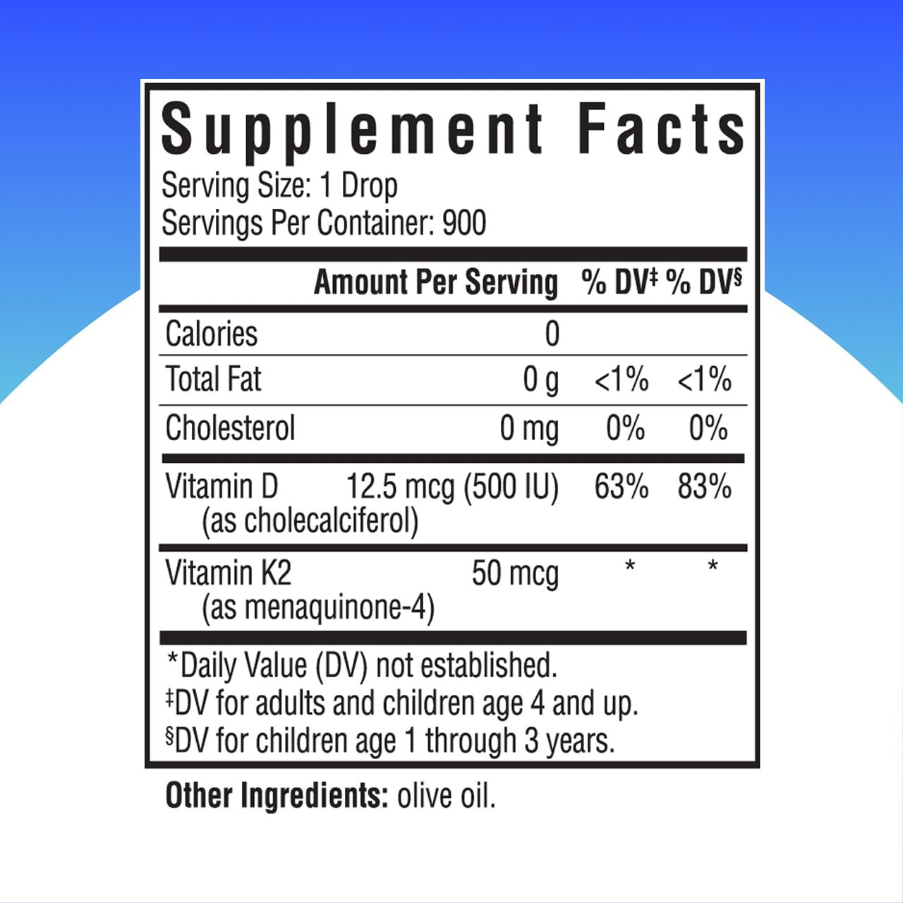 Seeking Health Vitamin D3 + K2 Drops - Liquid D3 & K2 for Immune & Bone Health (1 fl oz)