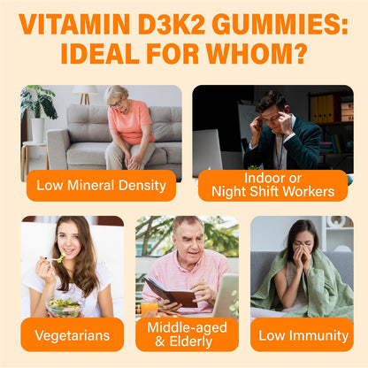 Vitamin D3 10000 IU Gummies with K2 – Vegan, Sugar-Free