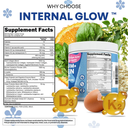 Bovine Colostrum Powder + Collagen Peptides with L-Glutamine – Gut Health Supplement | Clean Nutra