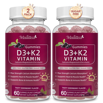 Vitamin D3 10000 IU + K2 MK-7 Vegan Gummies for Immune & Bone Support