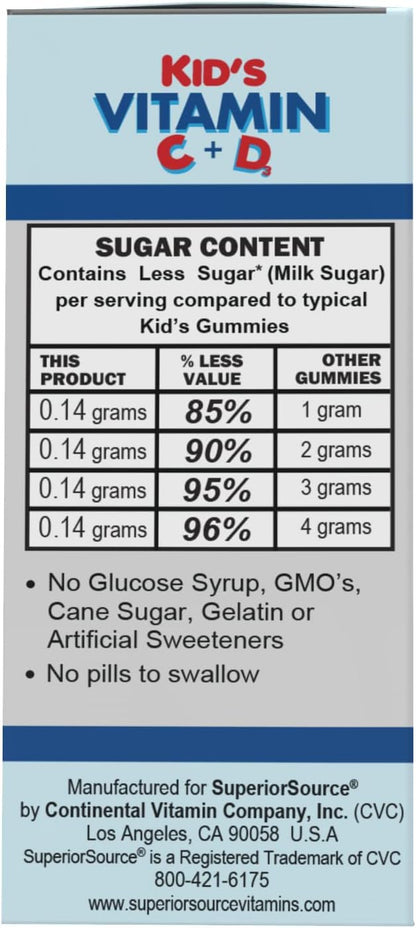 Superior Source Kid's Vitamin C & D3 Clean Melts – Immune Support for Kids