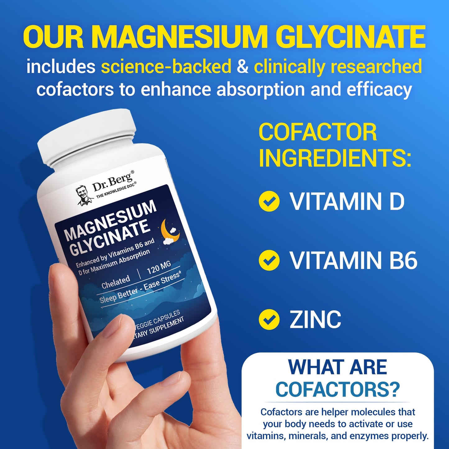 Dr. Berg Maximum Strength Magnesium Glycinate 90 Capsules | USA Formulated 4-in-1 Chelated Magnesium