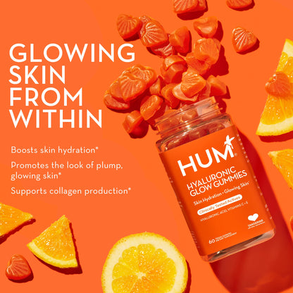 HUM Hyaluronic Glow Gummies – Low Molecular HA, Amla Vitamin C, Vitamin E