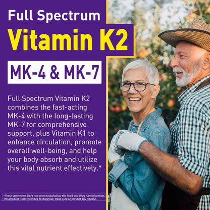 Vitamin K Complex Gummies with D3 (K2 MK7/MK4, K1) – 60 Gummies | Bone Support