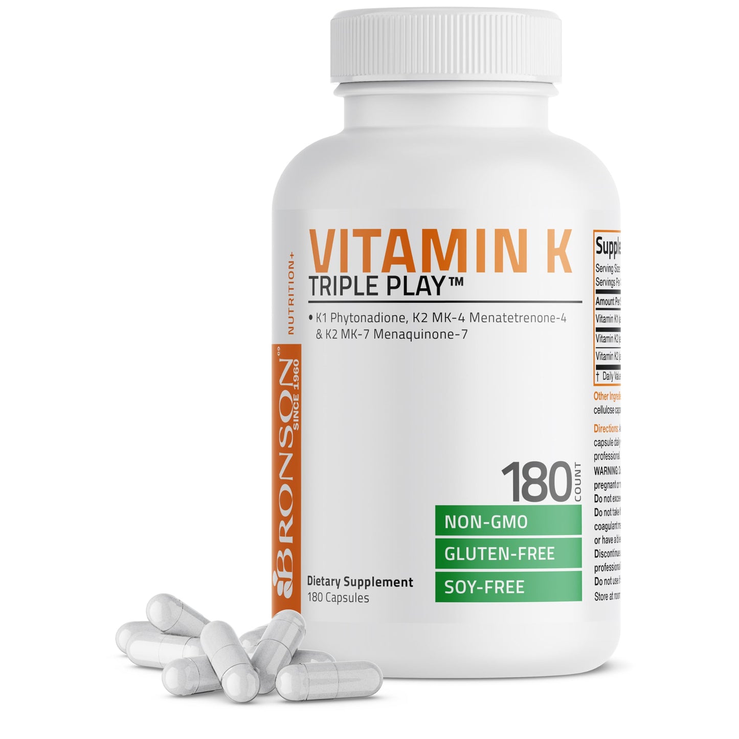 Vitamin K Triple Play: K1, K2 MK4 & MK7 – 180 Capsules