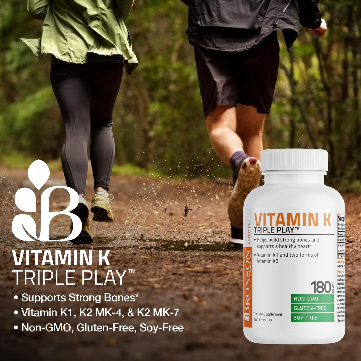 Vitamin K Triple Play: K1, K2 MK4 & MK7 – 180 Capsules