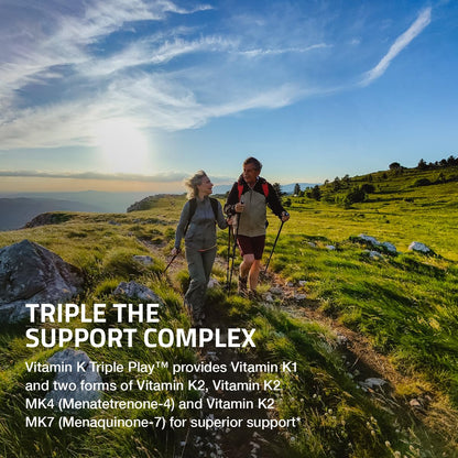 Vitamin K Triple Play: K1, K2 MK4 & MK7 – 180 Capsules