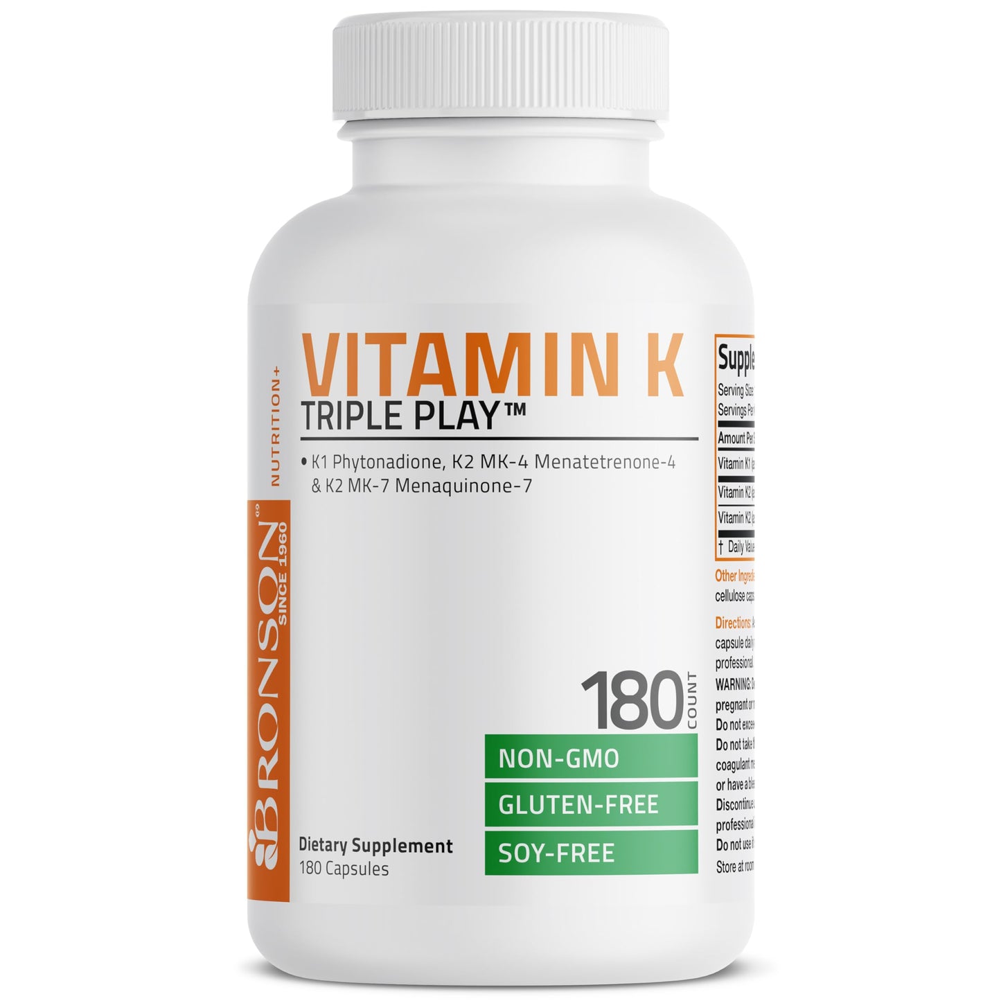 Vitamin K Triple Play: K1, K2 MK4 & MK7 – 180 Capsules