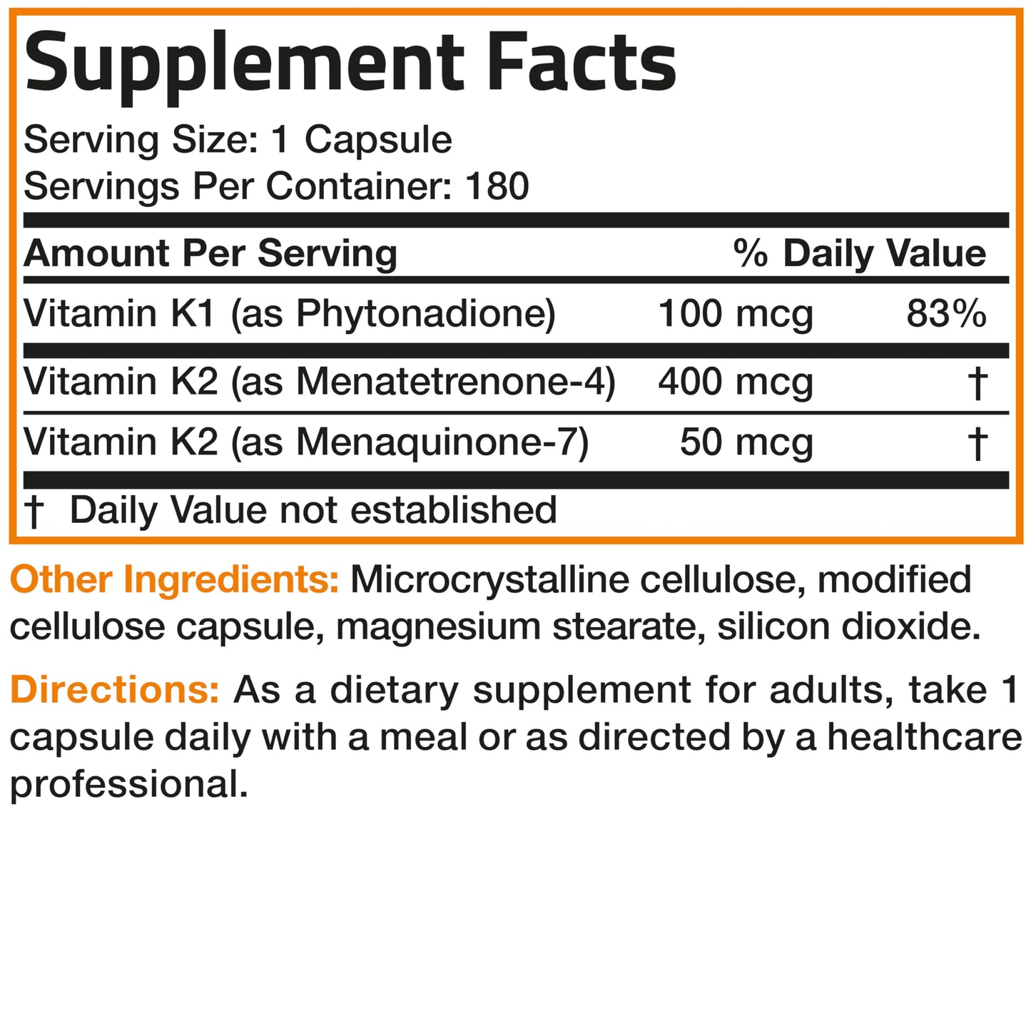 Vitamin K Triple Play: K1, K2 MK4 & MK7 – 180 Capsules