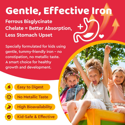 Iron Gummy Multivitamin for Kids – Iron, Zinc & B-Complex (60 Gummies) | Strawberry