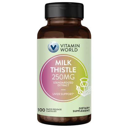 Vitamin World Milk Thistle (Silymarin) 250mg – 100 Capsules | Liver Health Support