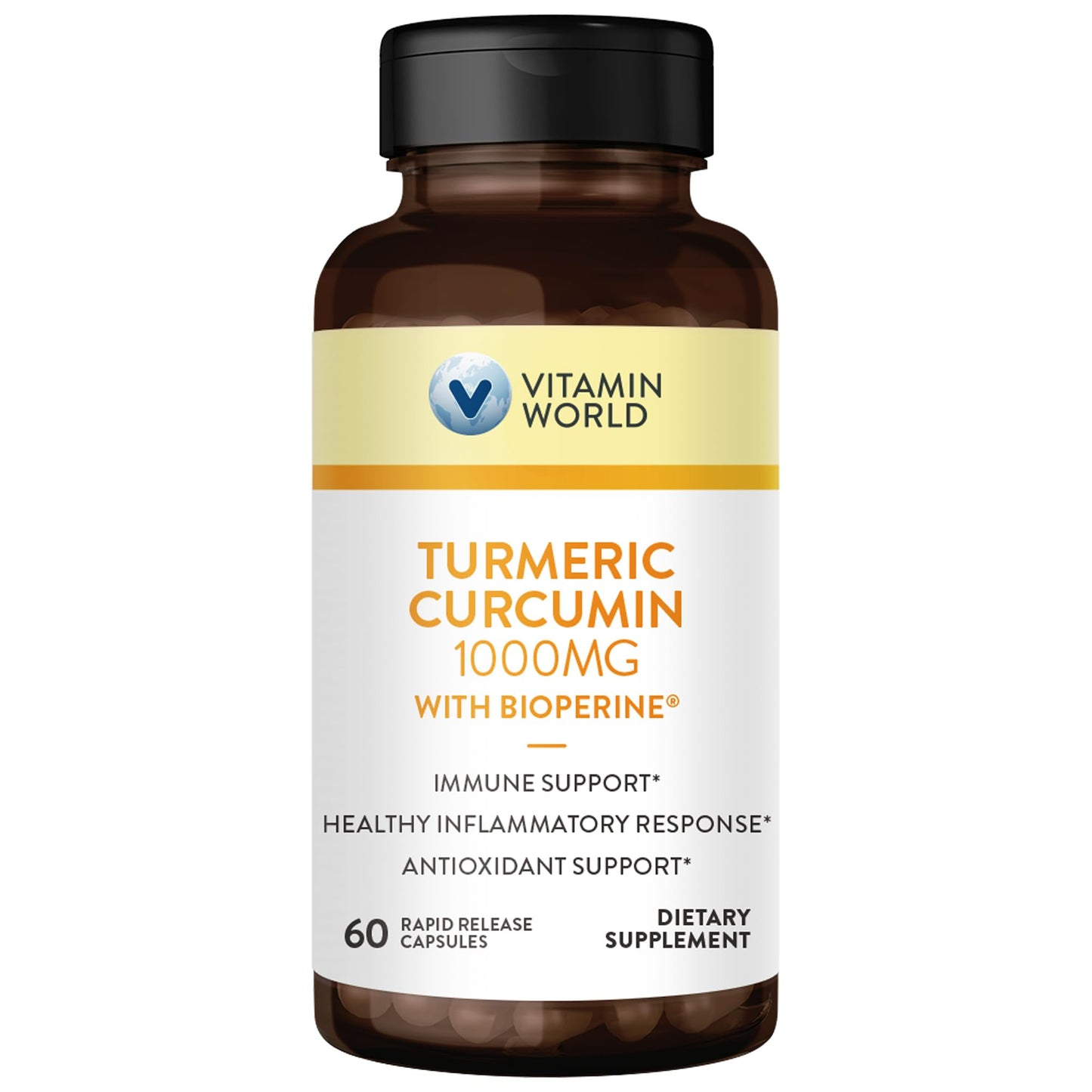 Vitamin World Turmeric Curcumin 1000mg with BioPerine - 60 Caps