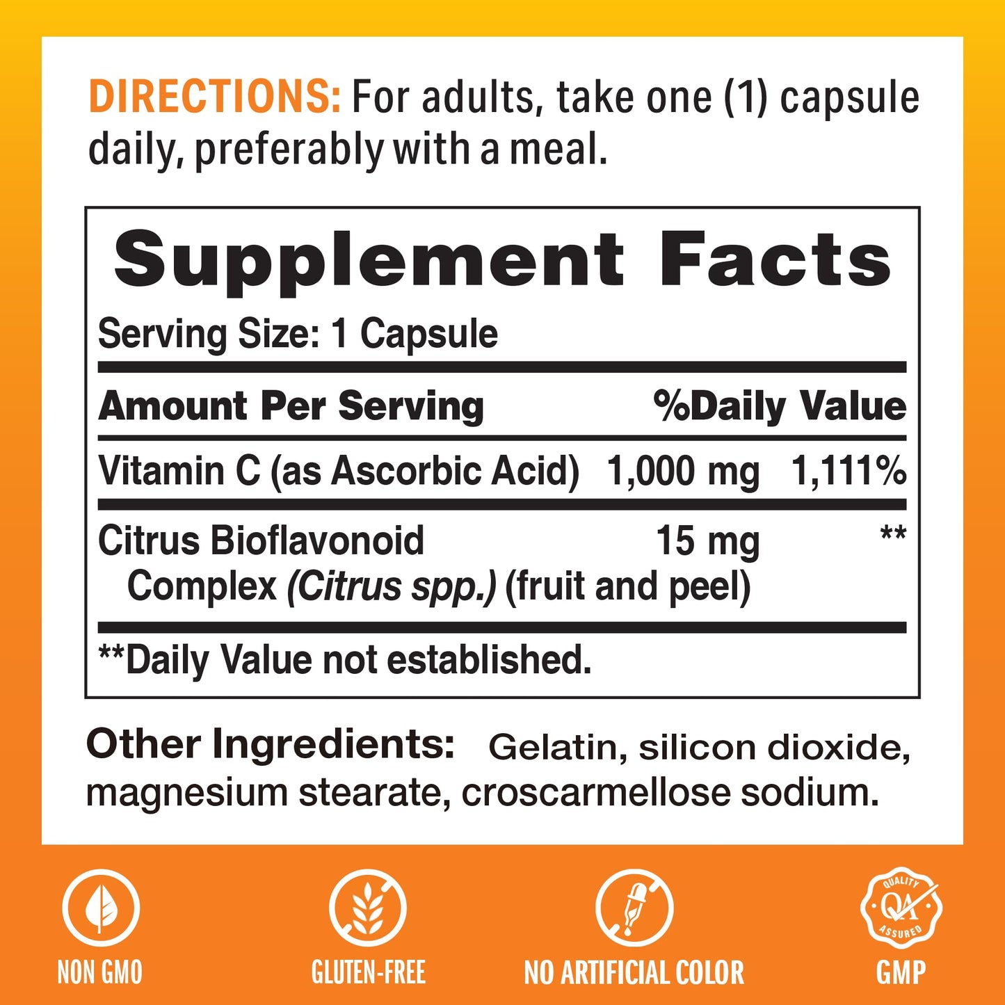 Vitamin World Vitamin C 1000 mg with Bioflavonoids | Immune Support & Antioxidant Protection - 100 Capsules