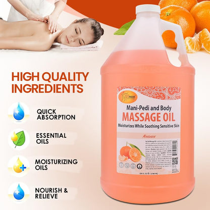 SPA REDI Mandarin Scented Massage Oil 128 Oz – Full Body Massage