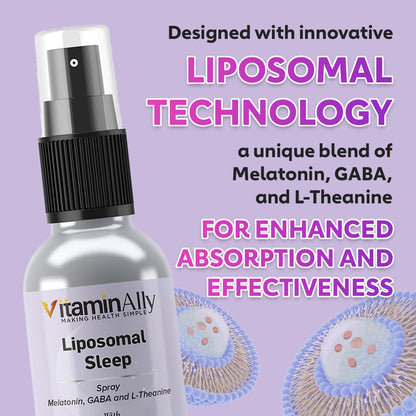 Vitaminally Liposomal Liquid Sleep Spray | Relaxation and Sleep Support | Vegan | Non-GMO | Sugar Free | Gluten Free | 30 Day Supply