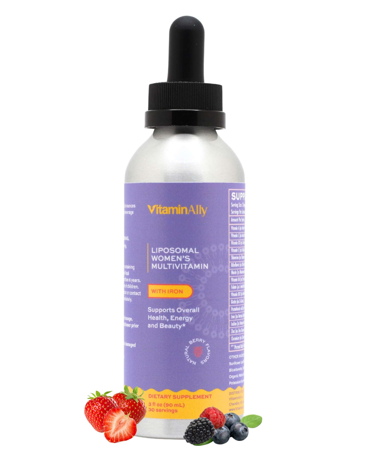 Vitaminally Women's Liposomal Multivitamin with Iron | 30-Day Liquid Drops | Gluten Free & Non-GMO