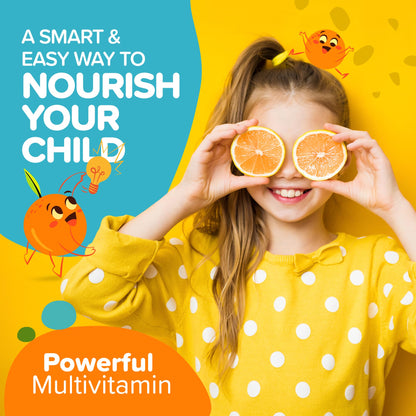 Essential Nutrition Vitamini Splash - Kids Multivitamin Powder (10.4 oz) - 13 Active Vitamins & 6 Chelated Minerals - Vegan
