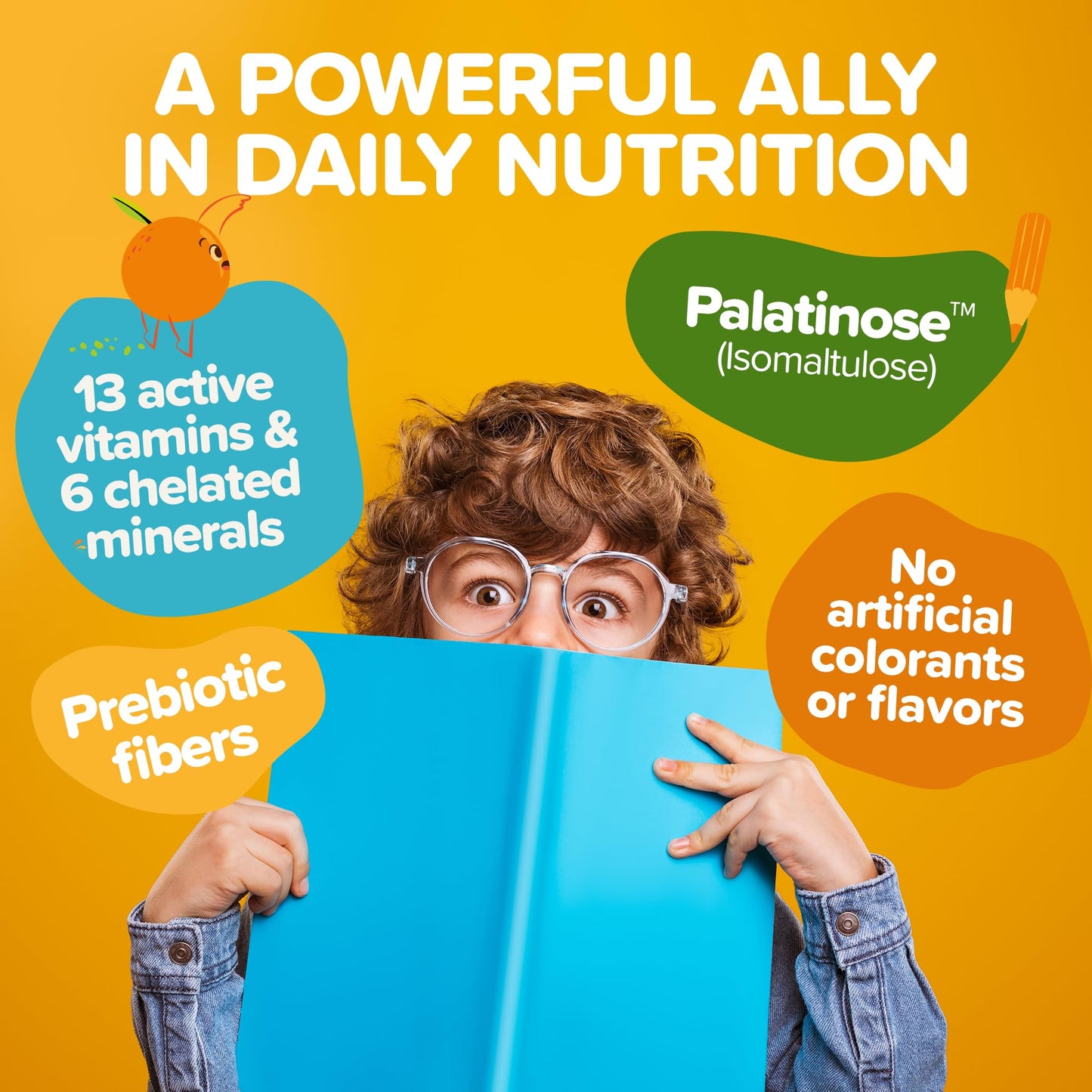 Essential Nutrition Vitamini Splash - Kids Multivitamin Powder (10.4 oz) - 13 Active Vitamins & 6 Chelated Minerals - Vegan