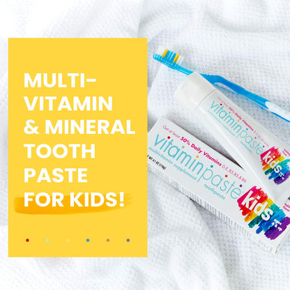 Vitaminpaste Kids Toothpaste with Daily Multivitamins – Bubble Gum Flavor (Fluoride-Free)