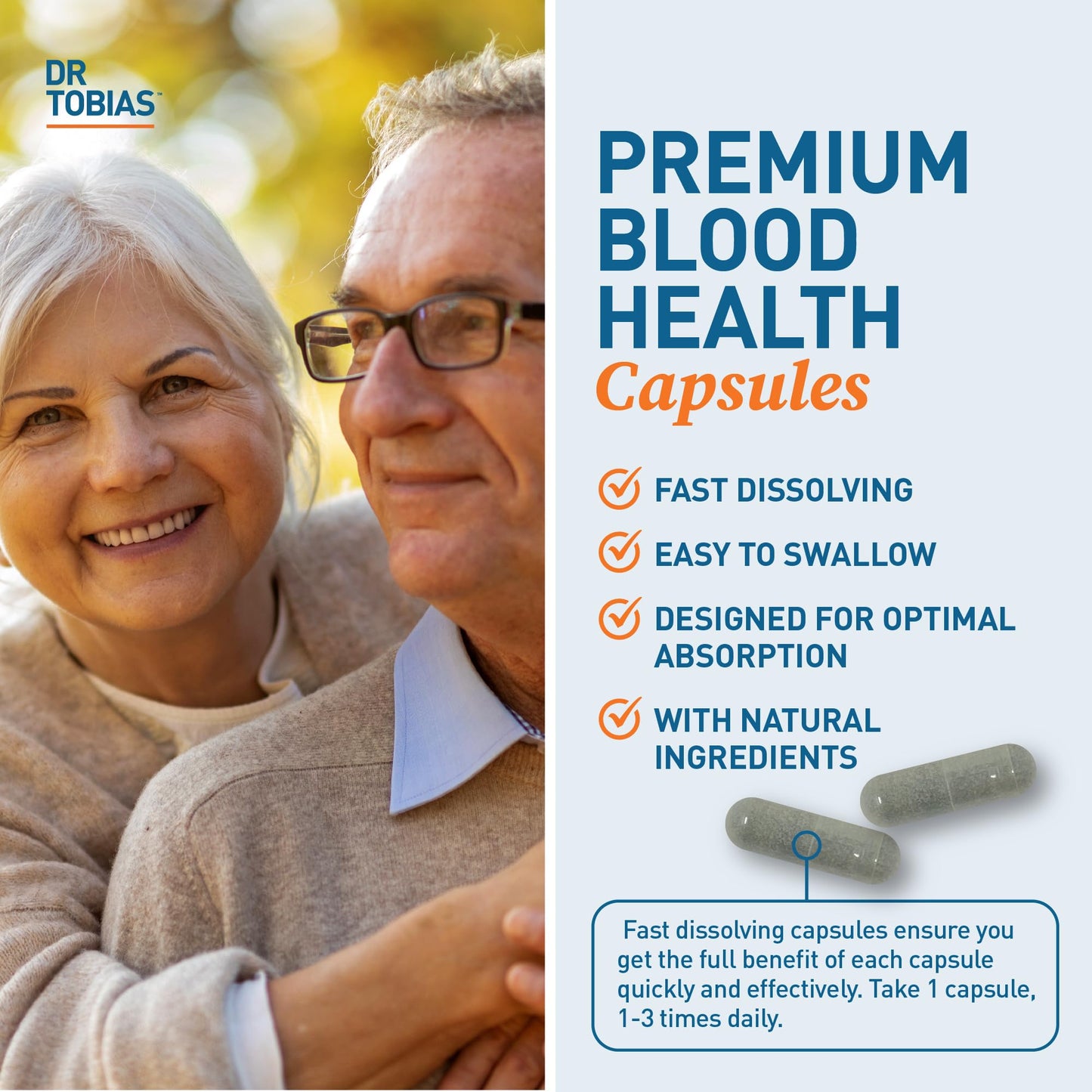 Dr. Tobias Blood Pressure Support Supplement – Hawthorn, Hibiscus, Olive Leaf & Garlic | 90 Capsules