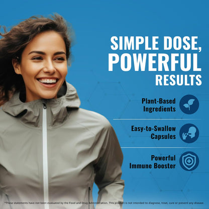 10-In-1 Immune Support Supplement - Immune Boosters for Adults & Kids (60 Caps)