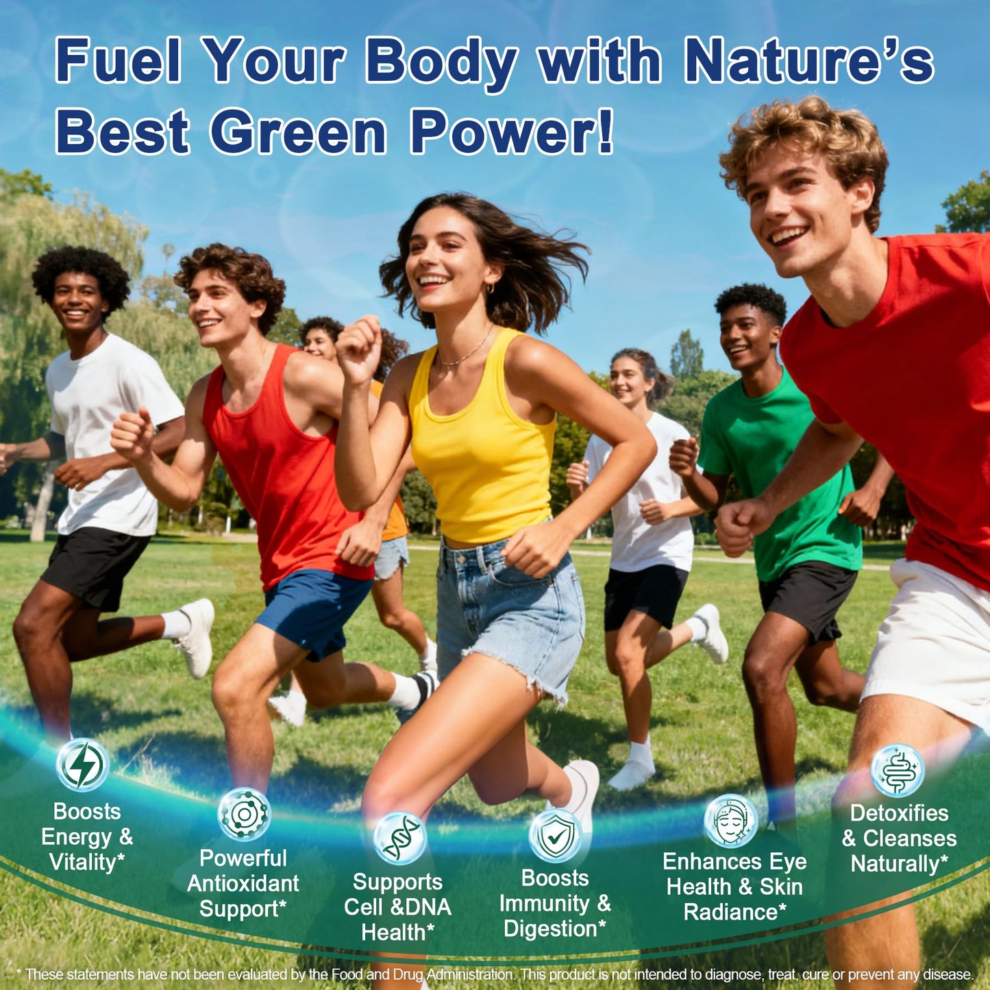 Organic Spirulina & Chlorella Gummies – Probiotic & Super Greens Supplement, 60 Count