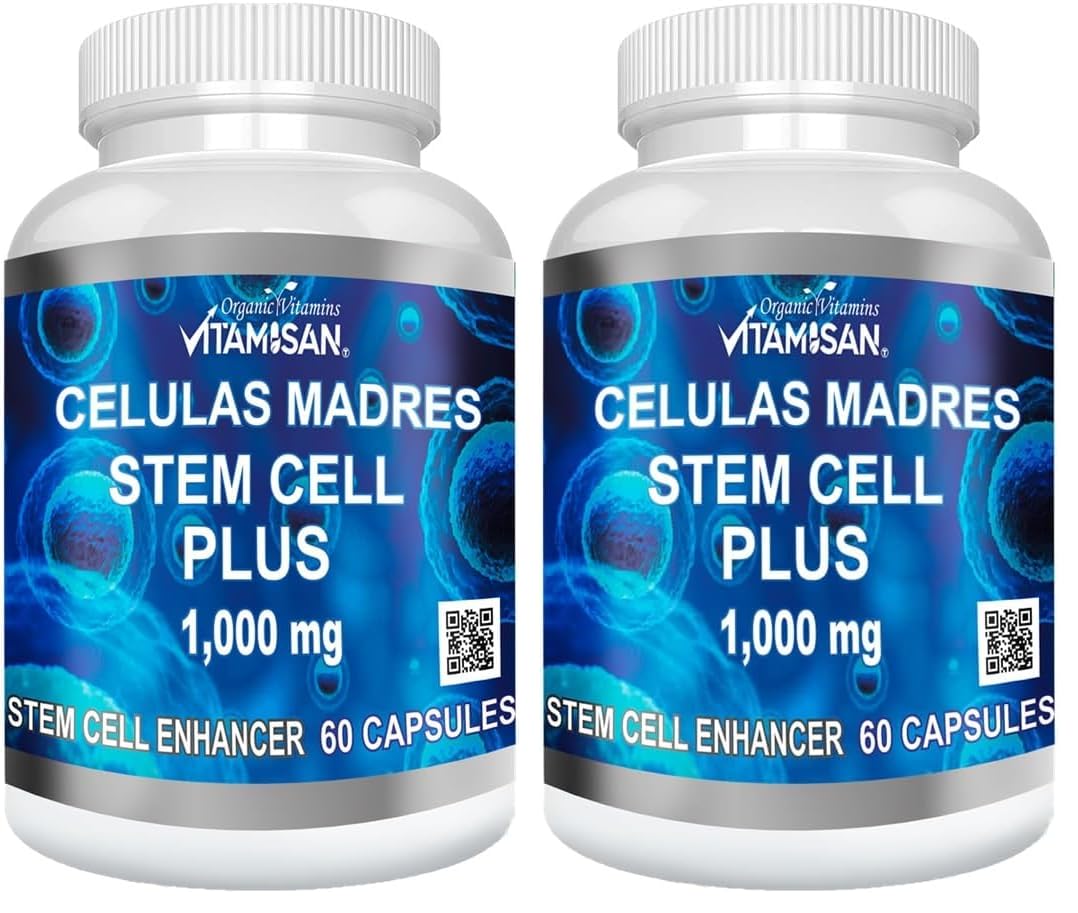 VITAMISAN Celulas Madres 60 Capsules 1000 mg AFA Blue-Green Algae Stem Cell - Pack of 2