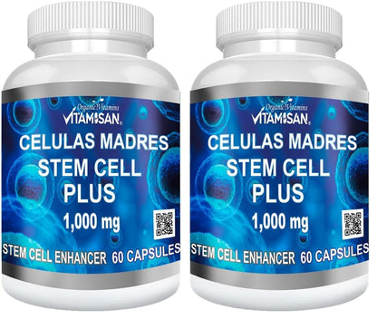 VITAMISAN Celulas Madres 60 Capsules 1000 mg AFA Blue-Green Algae Stem Cell - Pack of 2