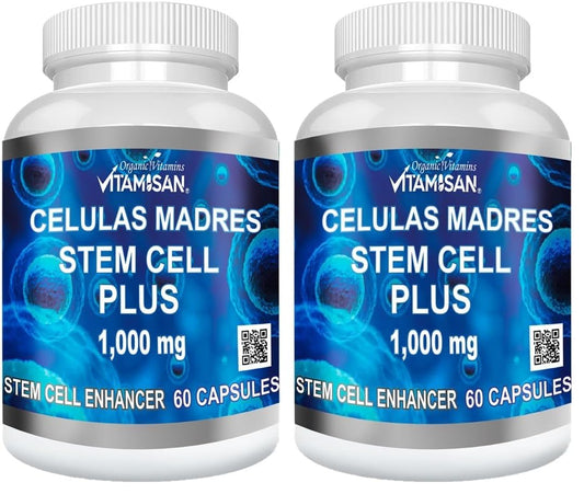 VITAMISAN Celulas Madres 60 Capsules 1000 mg AFA Blue-Green Algae Stem Cell - Pack of 2 BritishVita | Premium UK Vitamins & Wellness Supplements